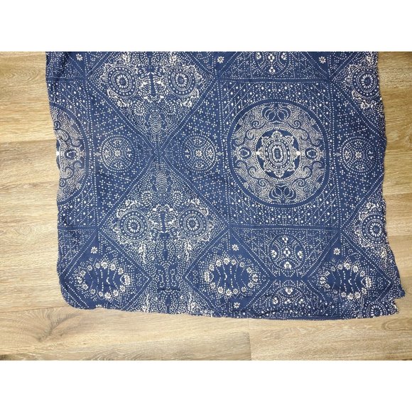 Garnet Hill Women's S Tunic Blue Floral Flowy Oversized V-Neck Sleeveless Sheer - Picture 11 of 12